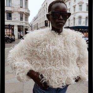 Zara Textured Cream Jacket